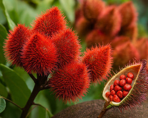 Annatto orange pigment extracted from annatto seeds — vibrant natural orange food color derived from Bixa orellana for clean-label food applications